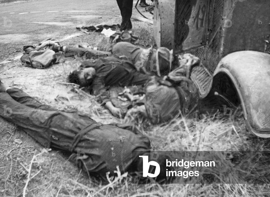 Killed Republican crew of an armored car at Toledo, 1936