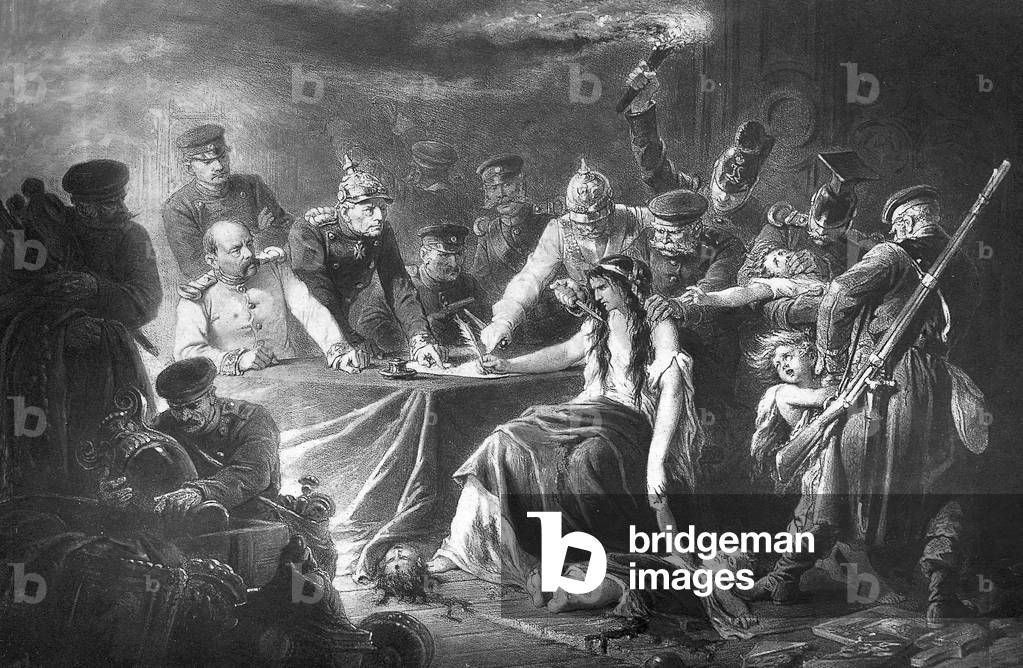 France concedes victory to Bismarck. (b/w photo)