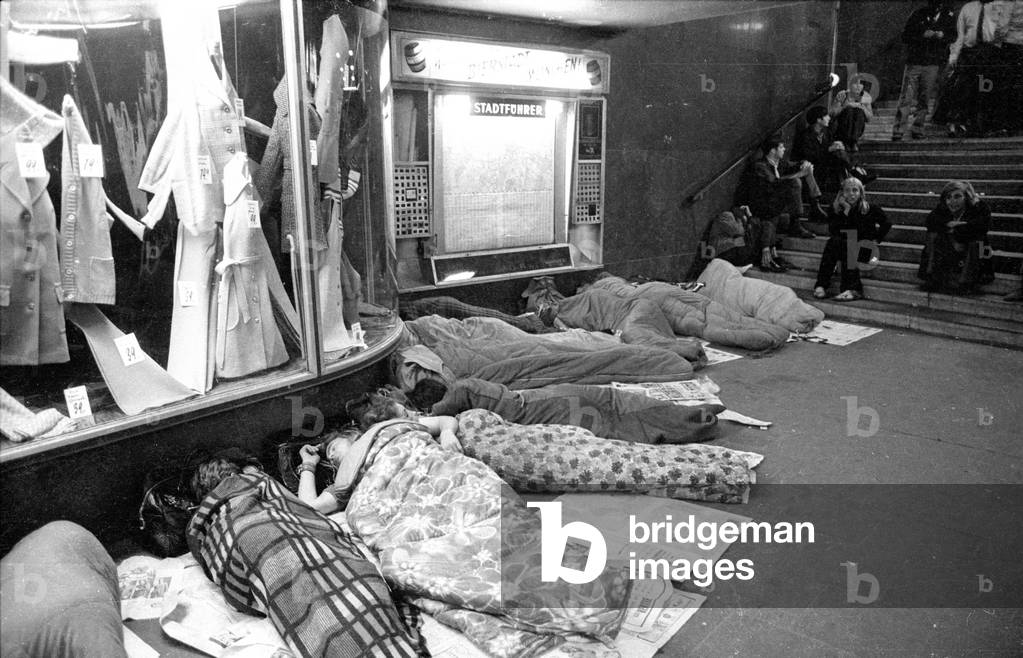 Homelessness in Munich, 1971 (b/w photo)