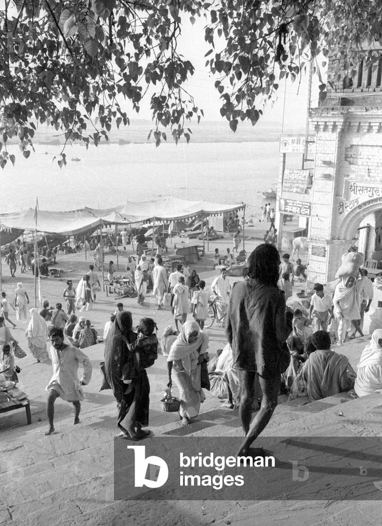 Benares in India, 1966 (b/w photo)