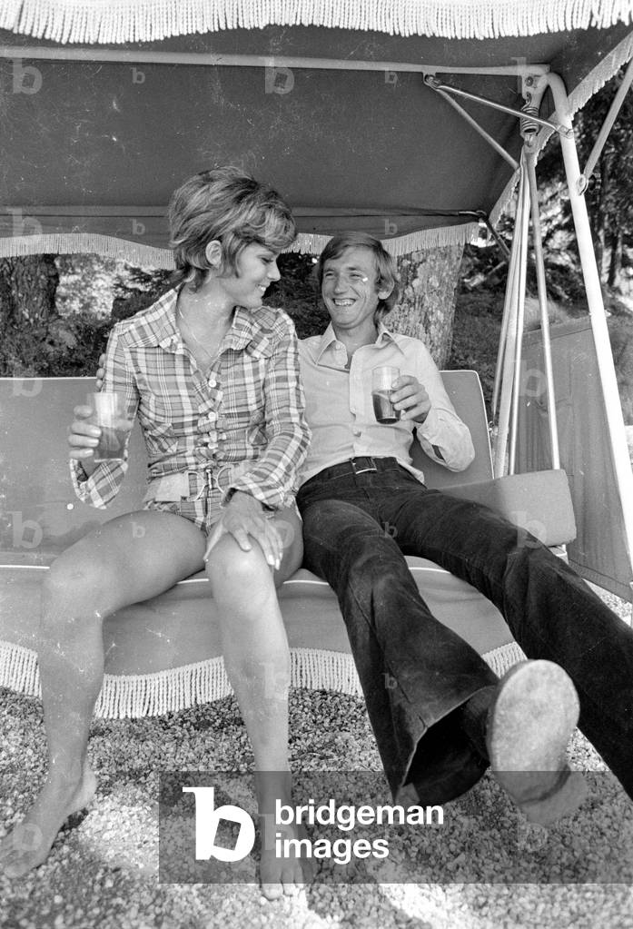 Uschi Glas and Max von Lamberg, 1971 (b/w photo)