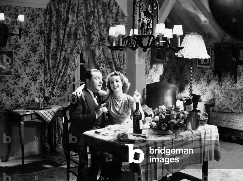Danielle Darrieux and Robert Arnoux in 'Darf ein Mann so dumm sein?', 1938 (b/w photo)
