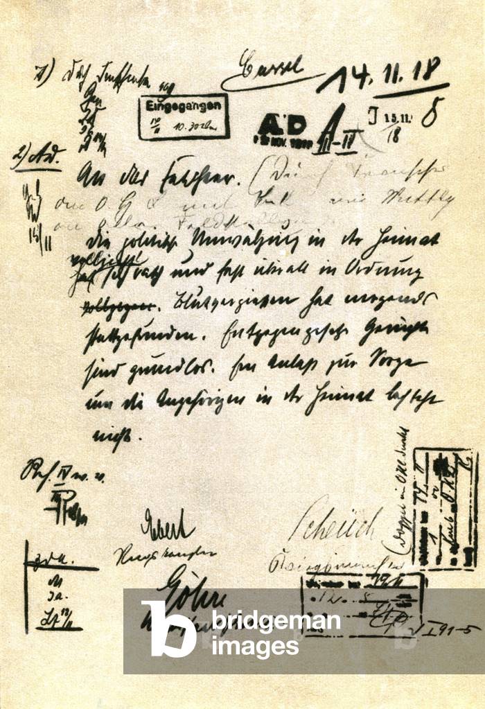 Telegram from Friedrich Ebert to the OHL, 1918