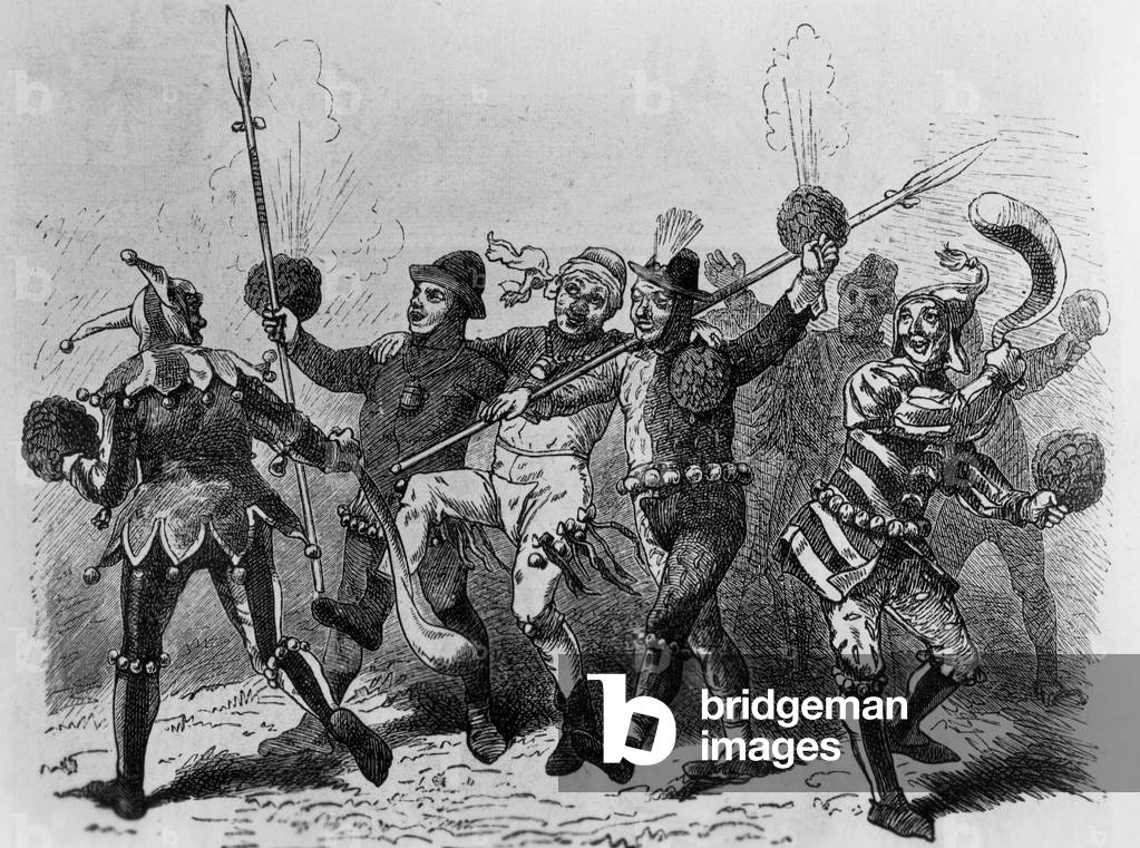 Nuremberg Schembart run (b/w photo)