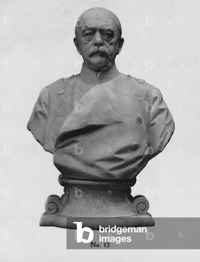 Otto von Bismarck bust by Reinhold Begas (b/w photo)