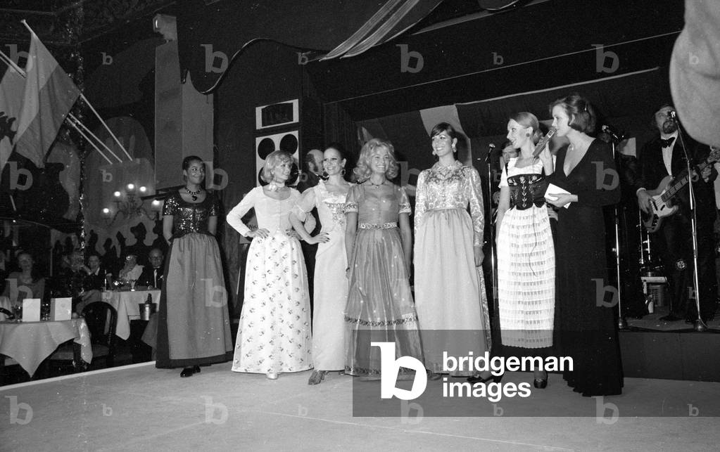 Fashion show in Switzerland, 1974 (b/w photo)