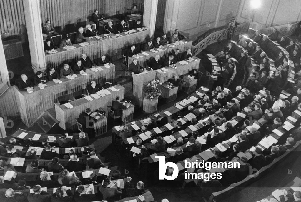 Conference of the People's Chamber, 1957 (b/w photo)