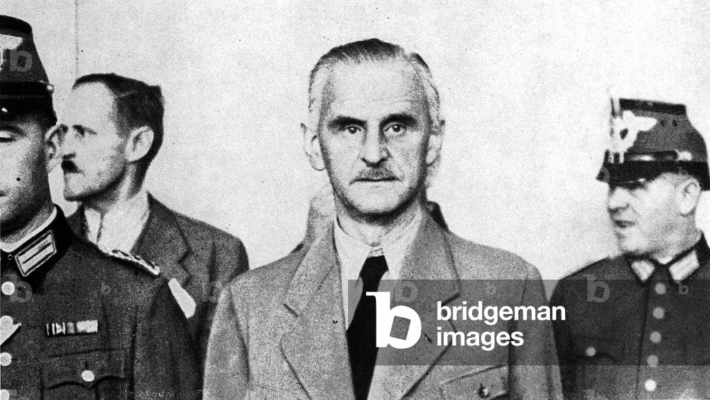 Karl Goerdeler before the People's Court (b/w photo)