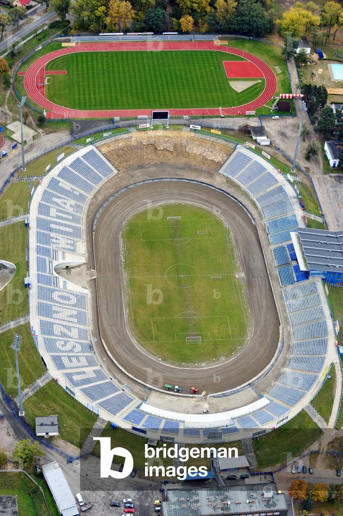 The Alfred Smoczyk stadium is a multifunctional stadium in Leszno, Greater Poland, 2011 (photo)