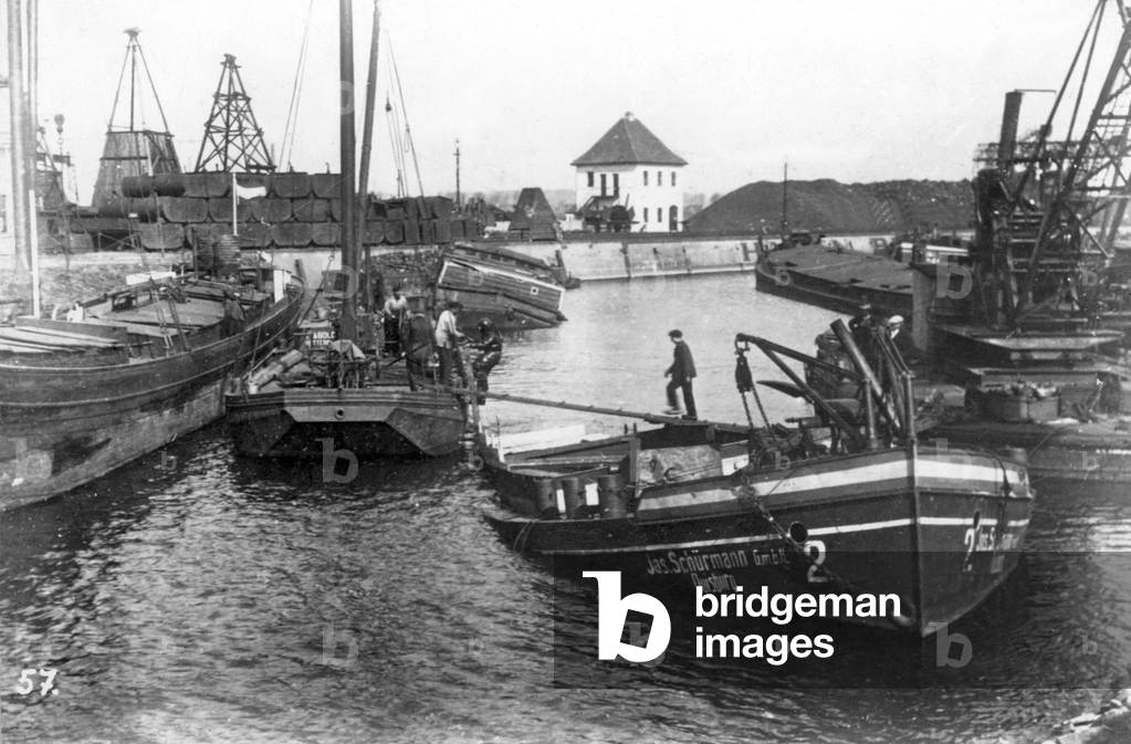 The French building the Dortmund-Ems Canal, 1920s