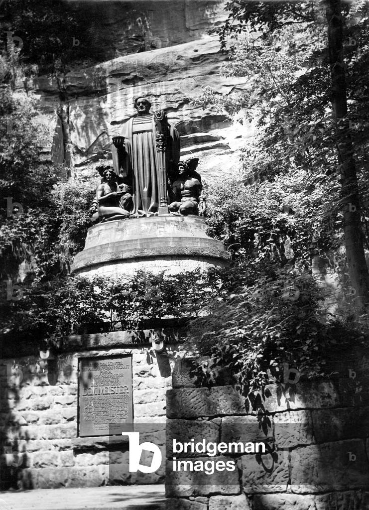 Richard Wagner Monument in Pirna-Liebethal (b/w photo)
