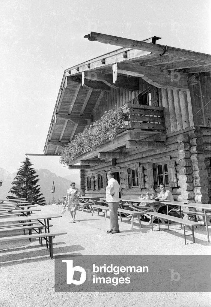 Tavern in Bavaria, 1971 (b/w photo)