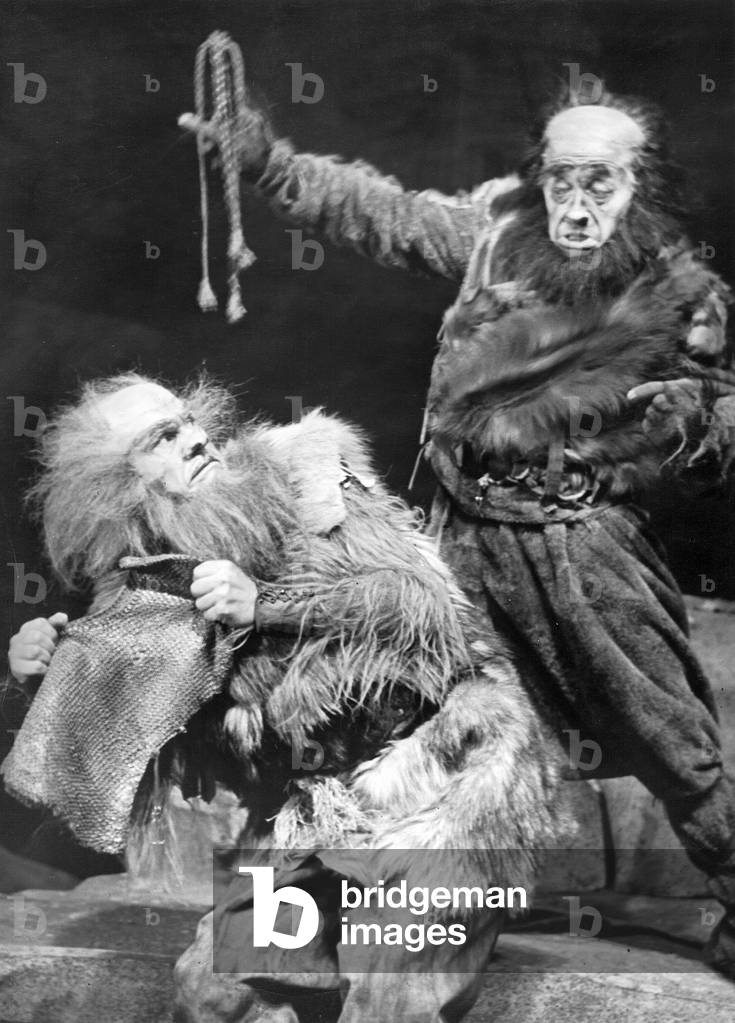 Nibelungen scene by Richard Wagner (b/w photo)