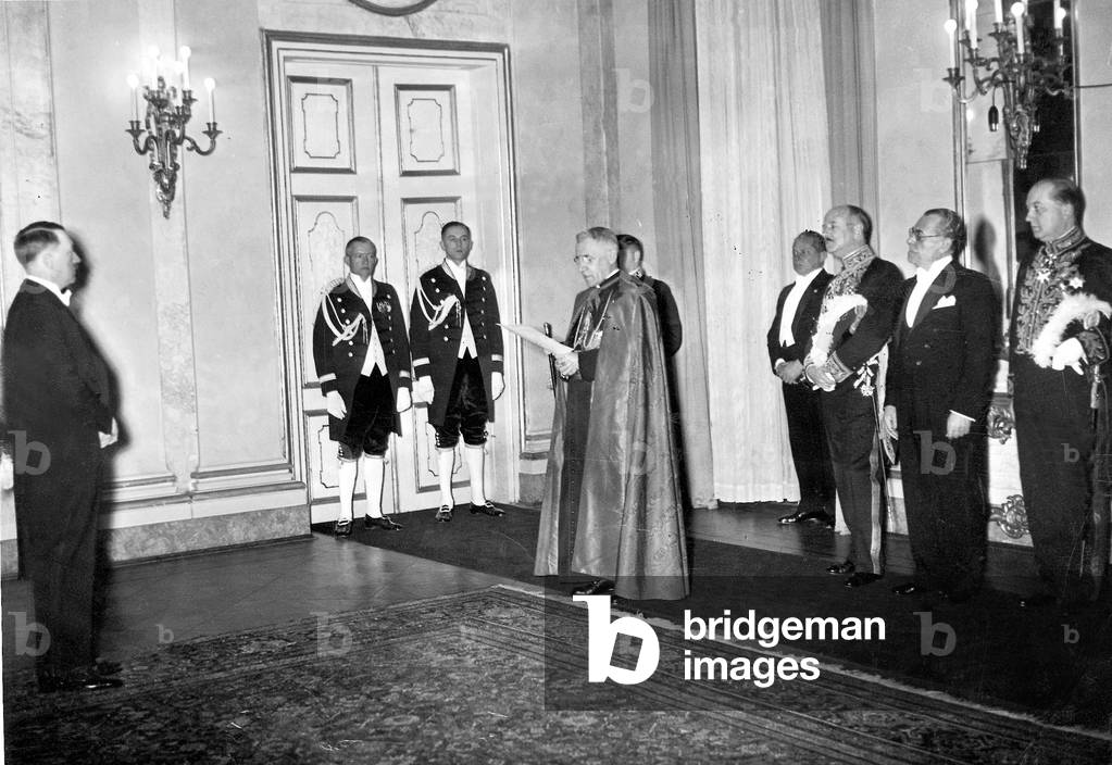 Cesare Orsenigo during the New Year's reception at Hitler's (b/w photo)