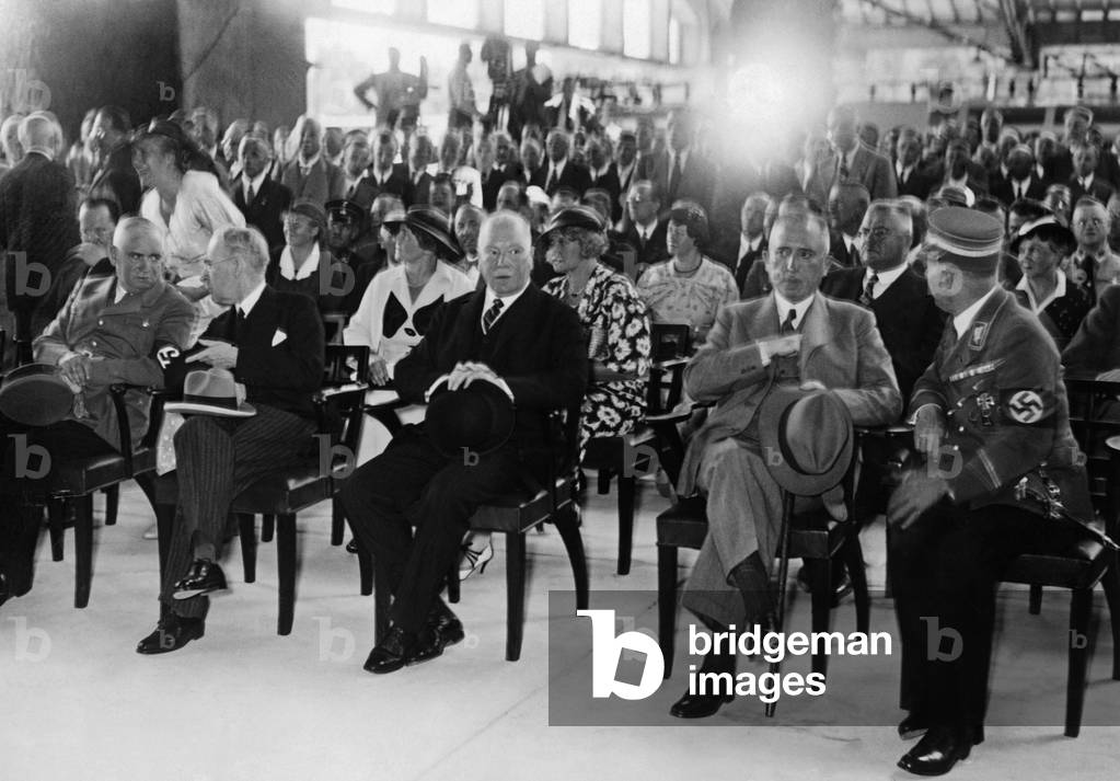 Anniversary exhibition of the Deutsche Reichsbahn (German Reich Railway) in Nuremberg, 1935 (b/w photo)