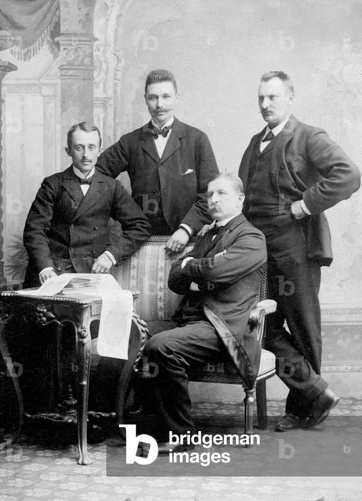Salomon Andree and his companions (b/w photo)