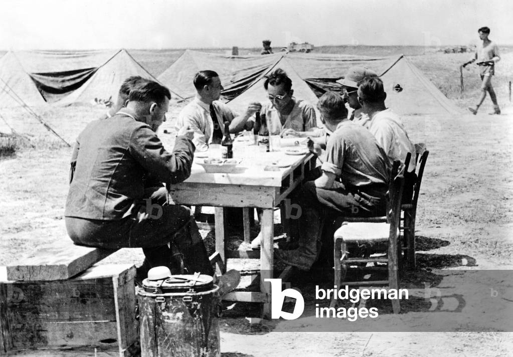 German paratroopers in Crete, May 1941 (b/w photo)