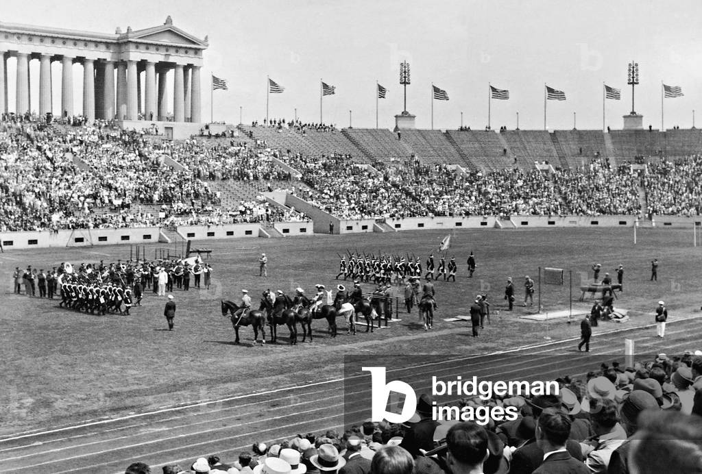 Celebration of the 'German Day' in Chicago, 1931 (b/w photo)
