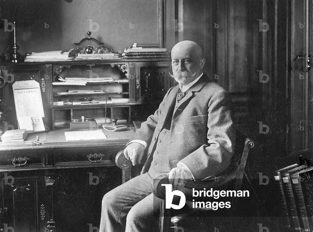 Wilhelm Haas in his office, 1905 (b/w photo)