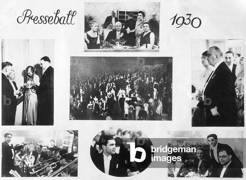 Photos of the Berlin press ball in 1930 (b/w photo)