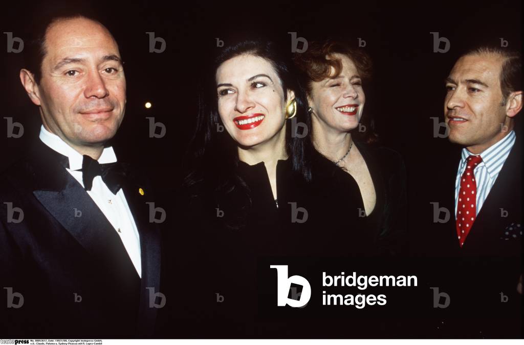 Claude Picasso, Paloma Picasso, Sydney Picasso and Rafael Lopez-Cambil, December 1992 (photo)
