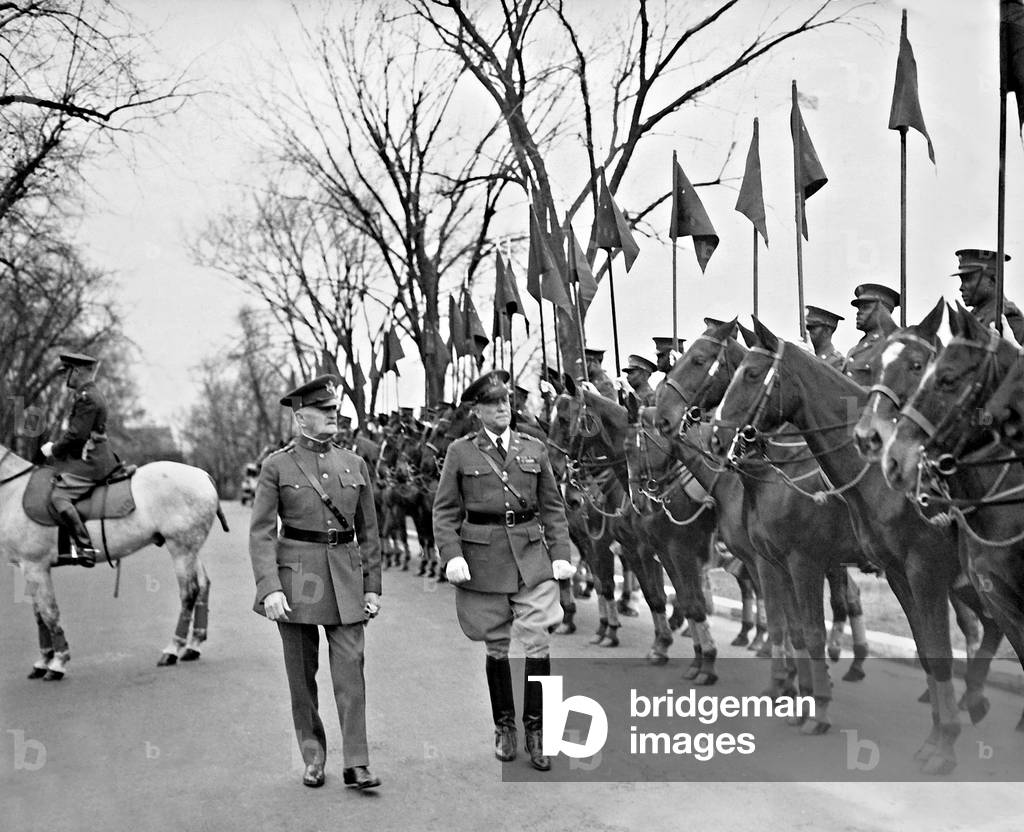 John J. Pershing and Harry Coots, 1932 (b/w photo)