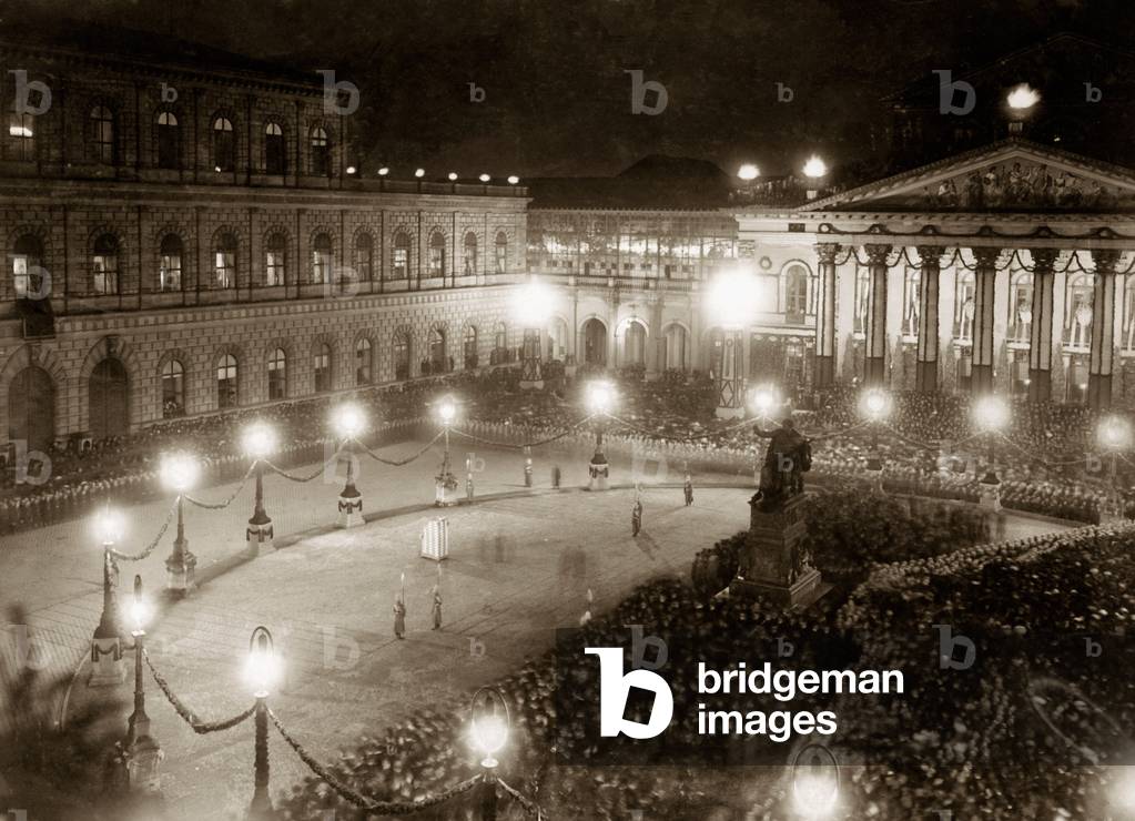 The National Theatre in Munich, 1911 (b/w photo)