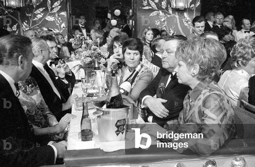Franz-Josef Strauss at the Film Ball in Munich, 1971 (b/w photo)