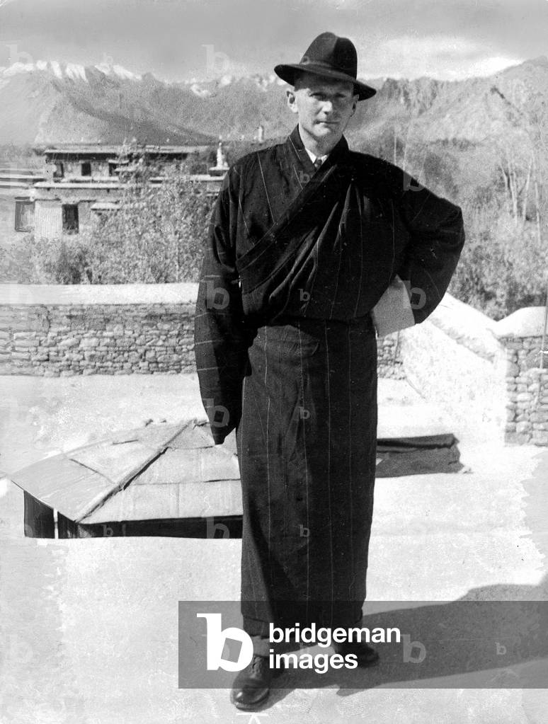 Heinrich Harrer in Tibet (b/w photo)