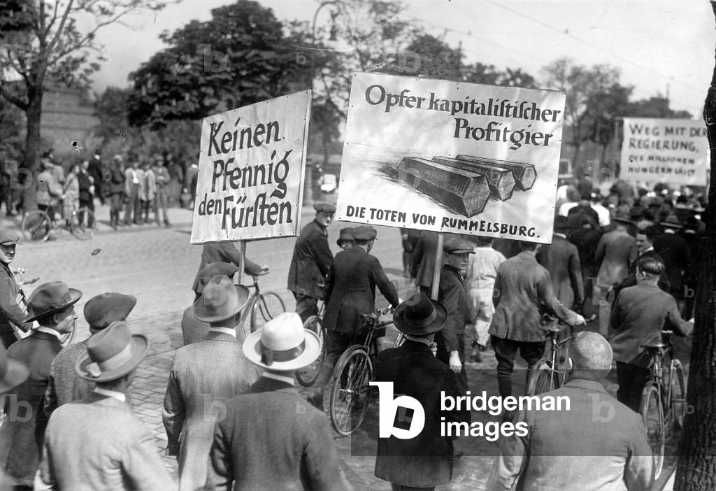 Protest in Berlin (b/w photo)