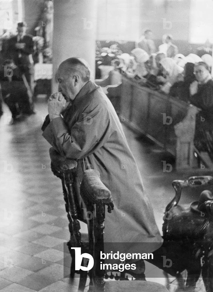 Konrad Adenauer in Moscow, 1955 (b/w photo)