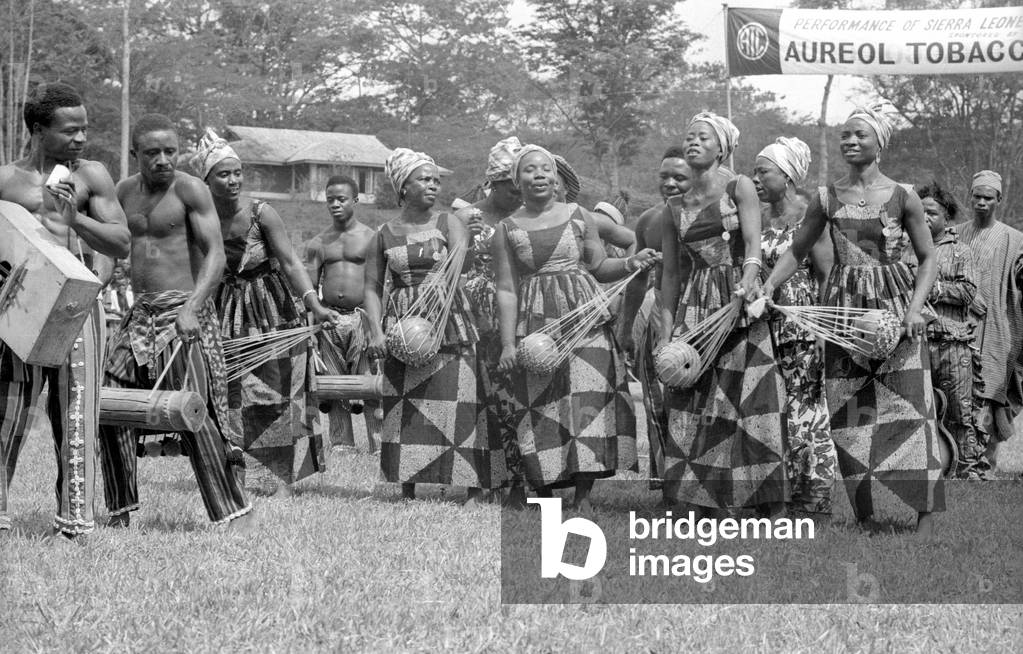 Musicians in Sierra Leone, 1965 (b/w photo)