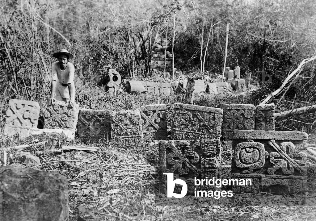 The remains of Uxmal in Mexico, 1932 (b/w photo)