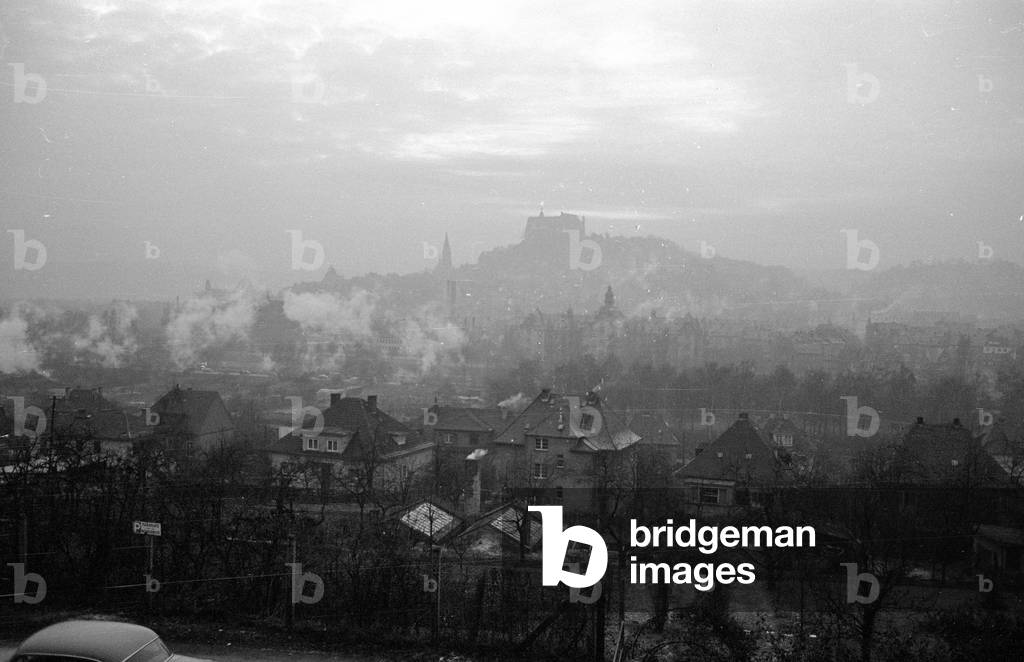 View of the city of Marburg, 1961 (b/w photo)
