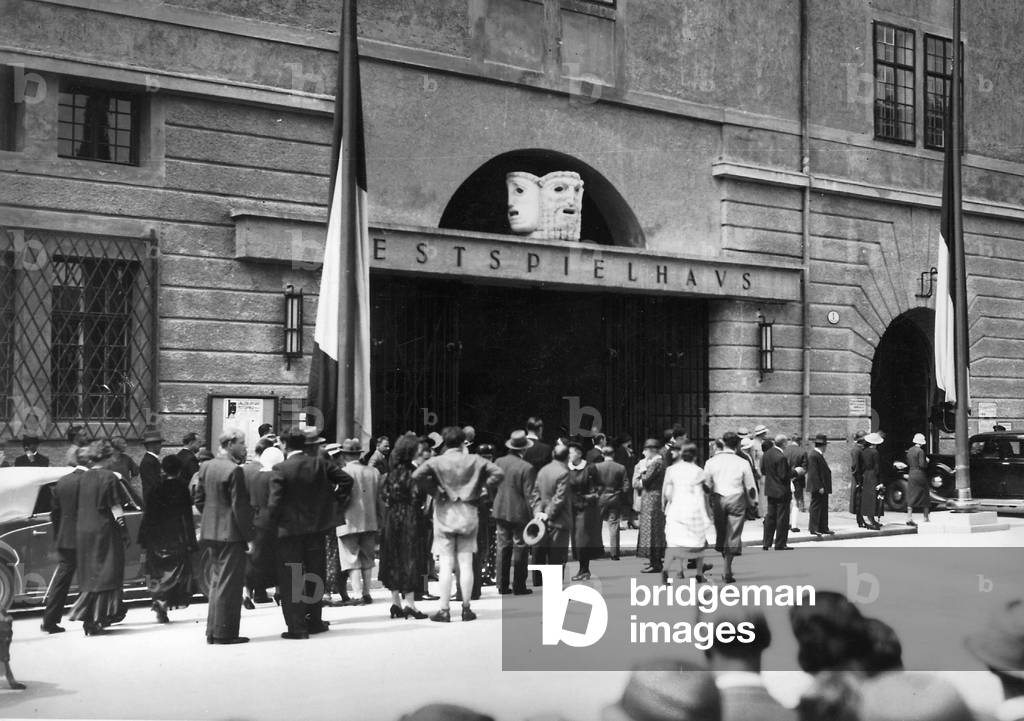 Festival hall in Salzburg (b/w photo)