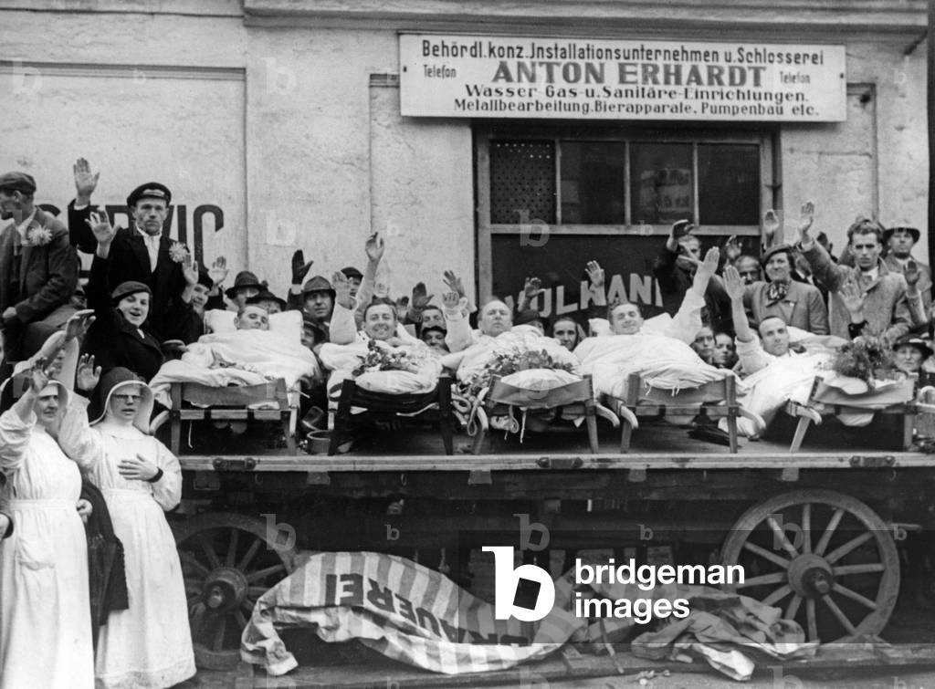 Wounded during Hitler's visit in the Sudetenland, 1938
