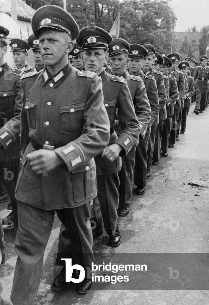 Soldiers of the National People's Army (b/w photo)