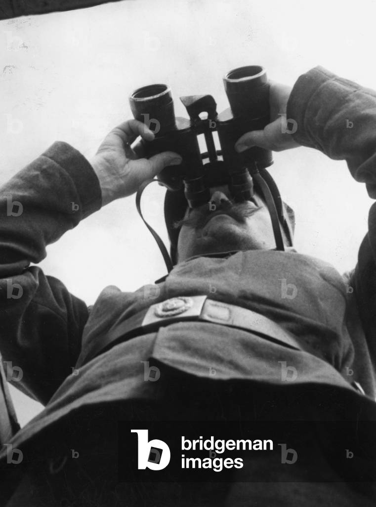 Flight guard in the Alps, 1940 (b/w photo)