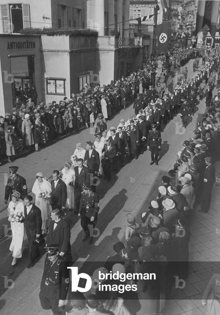 Group wedding of SS men (b/w photo)