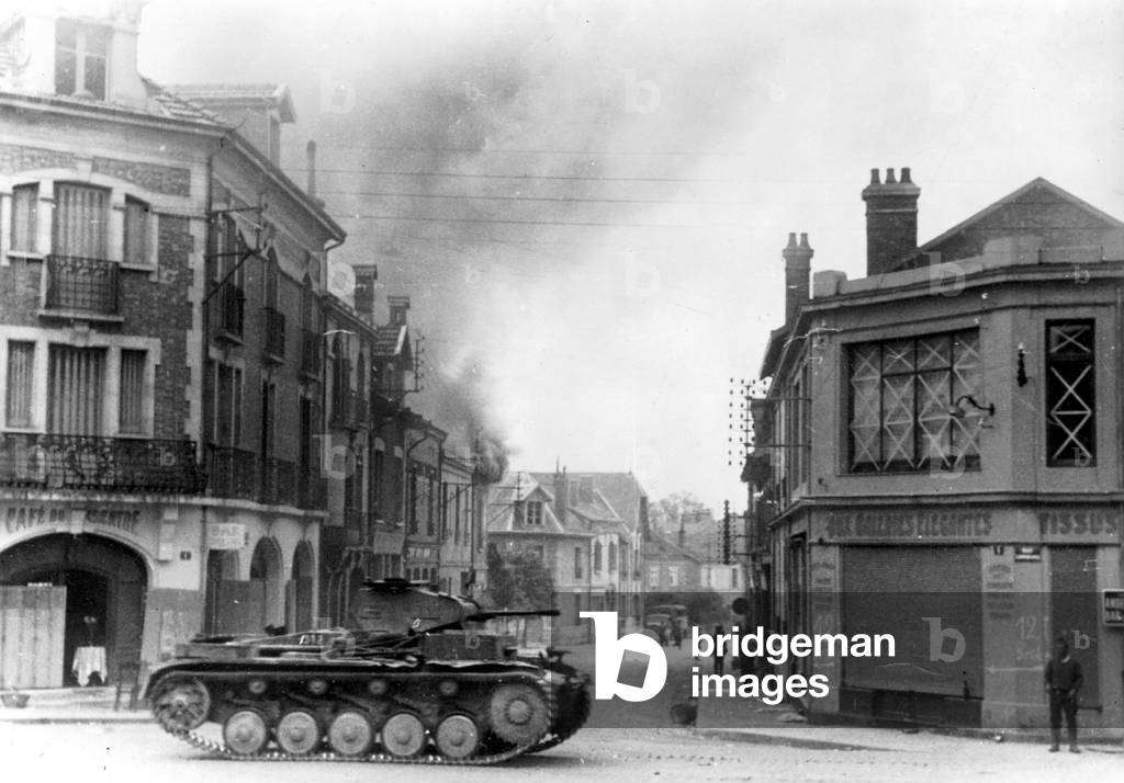 German Panzer II in France, 1940 (b/w photo)