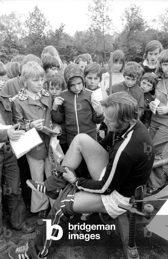 Janis Lusis in Burgkirchen, 1974 (b/w photo)