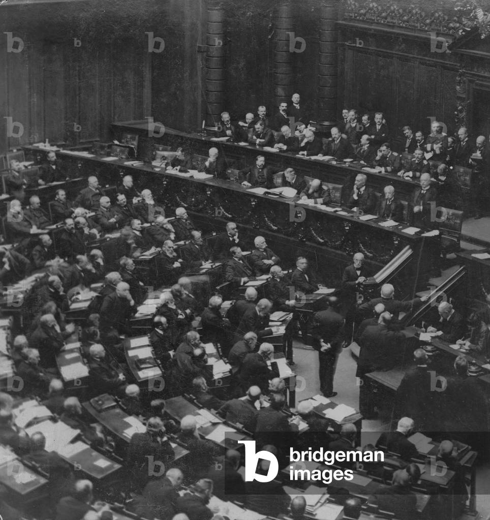 Bernhard von Bulow speaks about the Daily Telegraph Affair, 1909 (b/w photo)