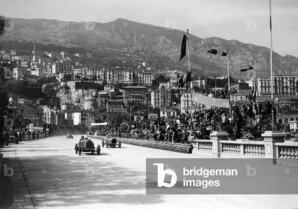 Car race in Monte Carlo. Grand Prix of Monaco, 1929 (b/w photo)