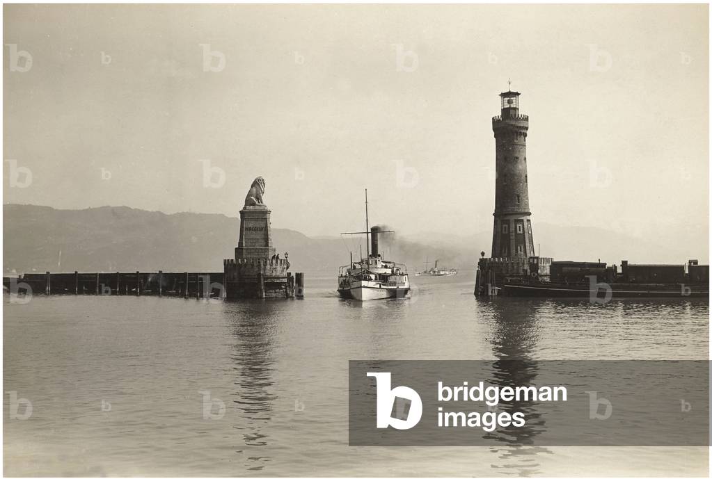 Lighthouse of Lindau, 1913 (b/w photo)