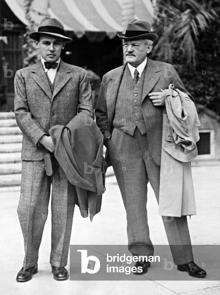 Carl Bosch and his son, 1934 (b/w photo)