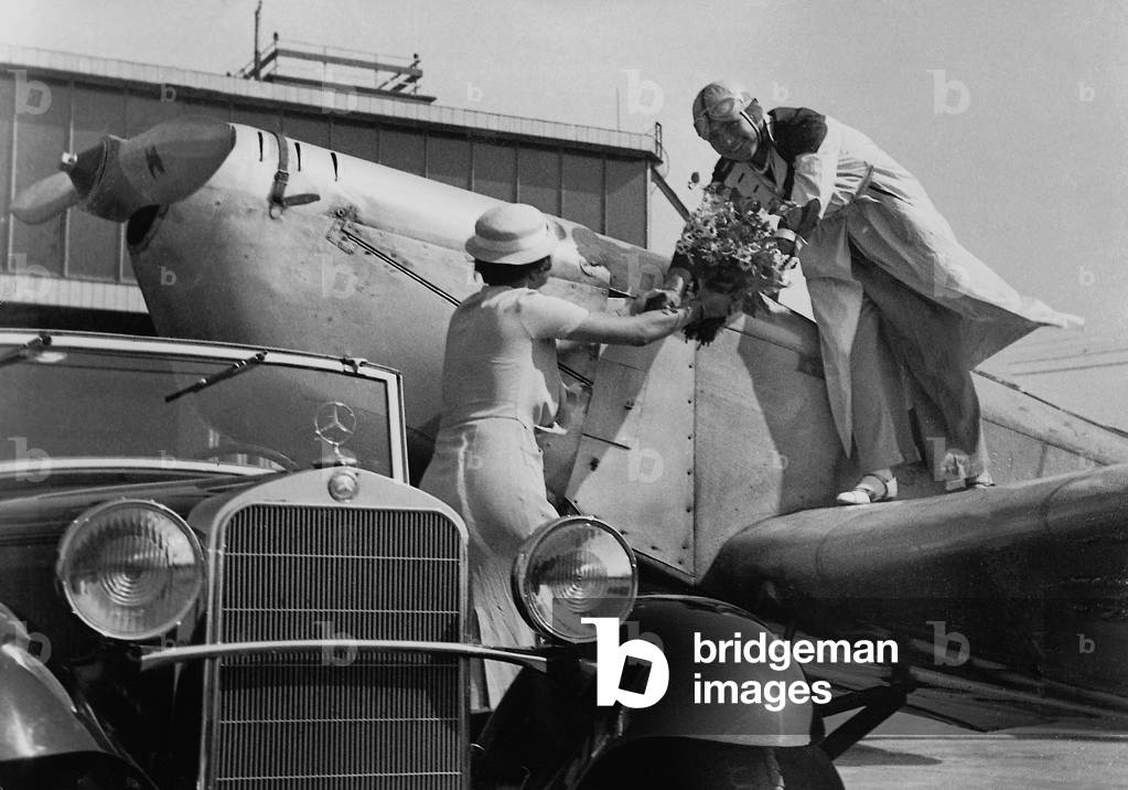Helene Boucher and Liesel Bach, 1934 (b/w photo)