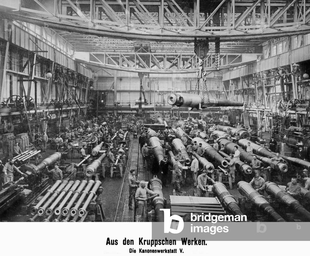 Krupp cannon workshop, 1909 (b/w photo)