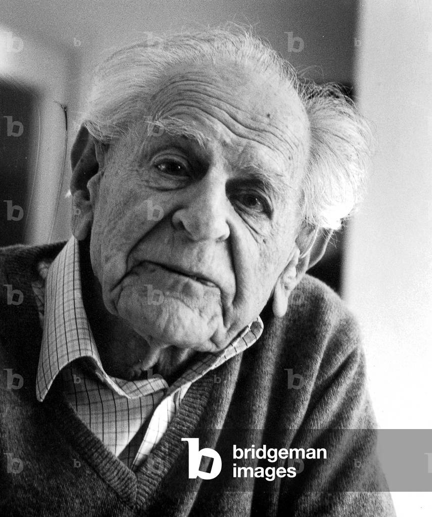 Sir Karl Raimund Popper, 1987 (b/w photo)