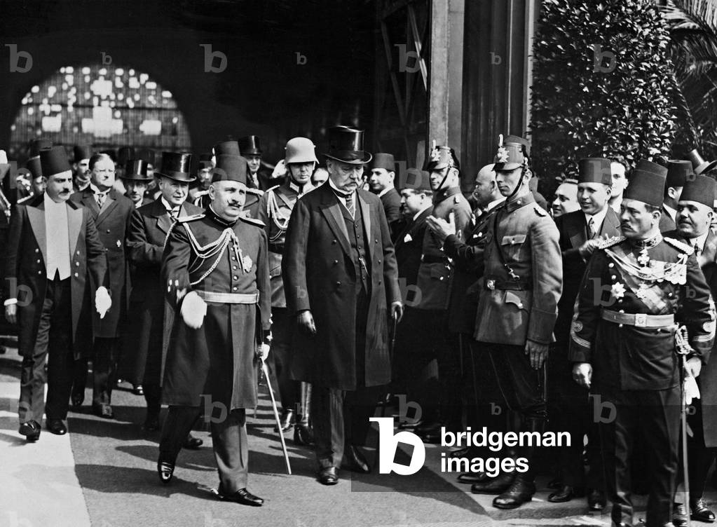 Fuad I, and Paul von Hindenburg, 1929 (b/w photo)