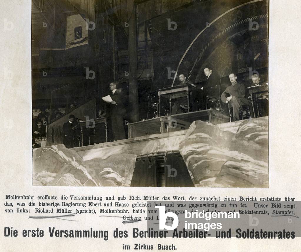 First meeting of the Workers' and Soldiers' Council, 1918